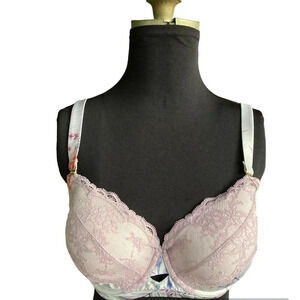 Pleasure State Bra, Pastel Floral Design with Lace,‎ Size 32E